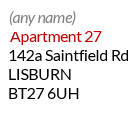 Example of a mailbox ID address - Apartment